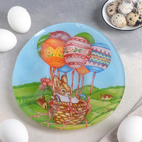Тарелка (подставка) для пасхальных яиц 10 ячеек "Пасхальный кролик" 24*20,5 см