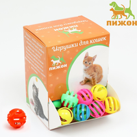 Игрушка для кошек Шарик с бубенчиком, микс цветов (цена за 1шт) (60)