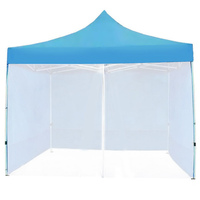 Тент-шатер раздвижной "Дворец" 3,0*3,0*2,5м стенки+антимоскитная сетка, синий/зеленый