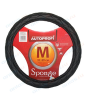 Оплетка руля AUTOProfi РОМБ спонжевая (М)