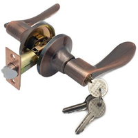 Ручка-защелка дверная SOLLER R891 ЕТ-АС медь с ключом и фиксатором.