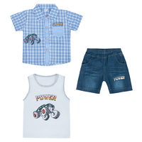 Комплект детской одежды для мальчика (рубашка + майка +  шорты)