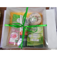 Набор Подарочный Чистая линия (гель+ мыло+ крем+шар бур.+полотенце) в коробке подар.