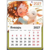 Календарь-магнит 2027 год Отрывной 7,5*14,5см/9*13см в ассорт.