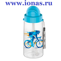 Бутылка спортивная BRA Migo 500мл. пластик, с трубочкой и вер., с декором, Renga (24)