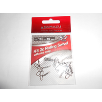 Вертлюг двойной с застежкой Namazu HS 2X Rolling Swivels р.10, 8кг