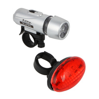 Набор фонарей 2шт, задний (7,5*4*3,5см,3LED,2*AAA)+передний (10*3,5*3,5см,5LED,4*AAA)
