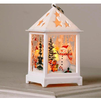 Фигура светодиодная "Фонарь с 1 свечой Снеговик/Дед мороз 13*6*6см, от батареек