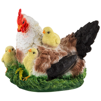 Фигура садовая "Курица-наседка с цыплятами" h-22см полистоун