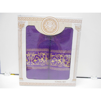 Набор махр.полотенец 2шт Орнамент с золотыми нитками (50*90/70*130см) в коробке